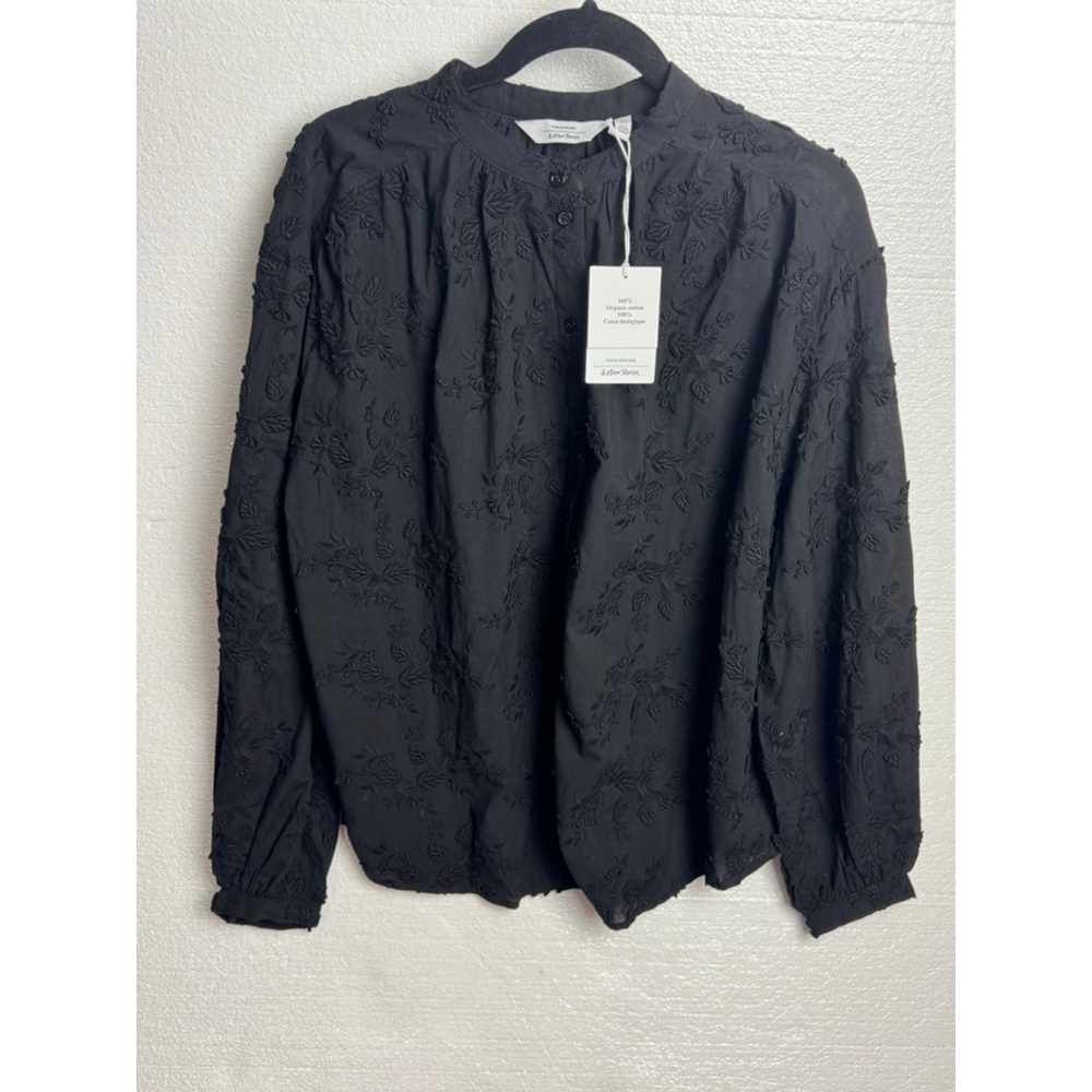 NWT & Other Stories VOLUMINOUS FLORAL-APPLIQUÉ BLOUSE Plus Size 14